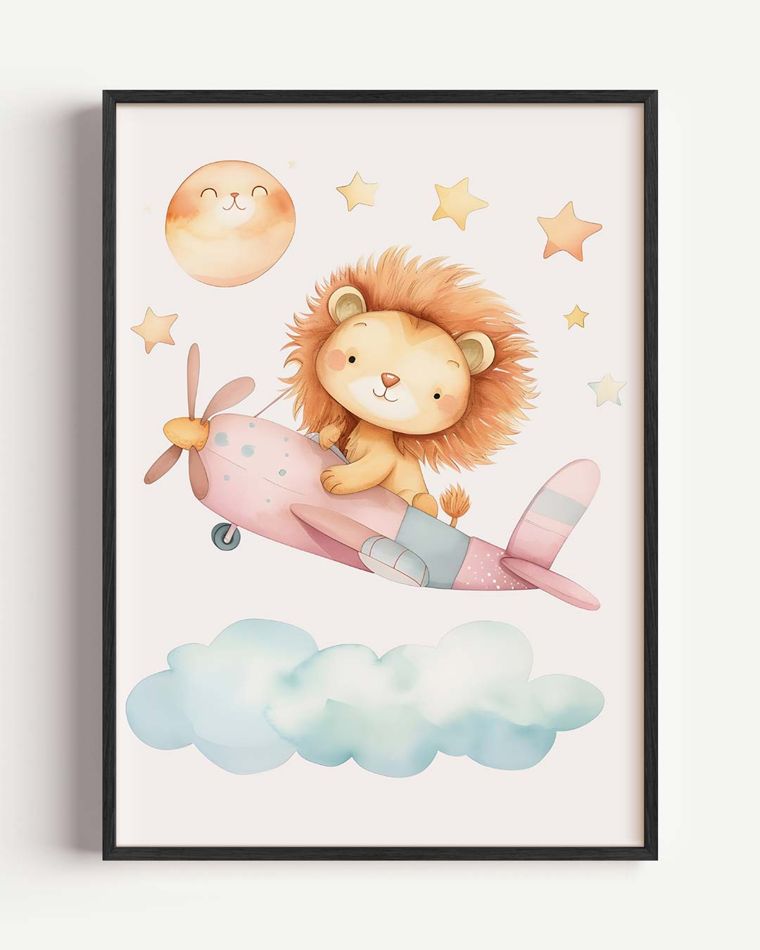 Droomvlucht Leeuw – kids portret poster als wanddecoratie