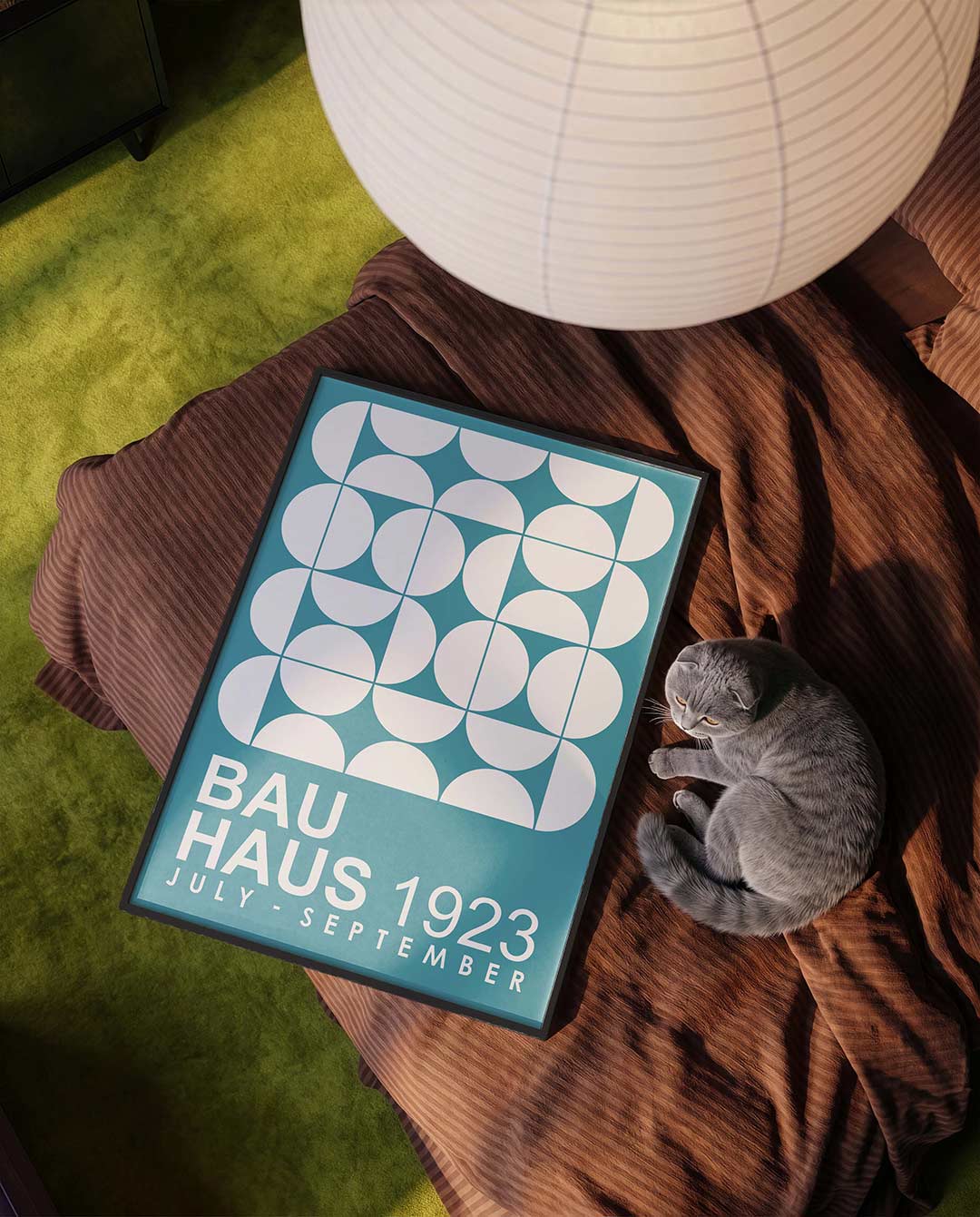 Cirkelpatroon en tekst – moderne Bauhaus wandkunst als poster