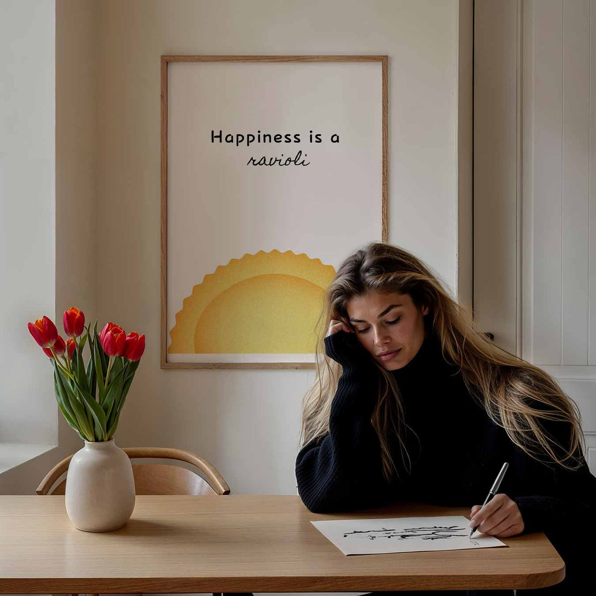 Ravioli – keuken poster als sfeervolle staande wanddecoratie
