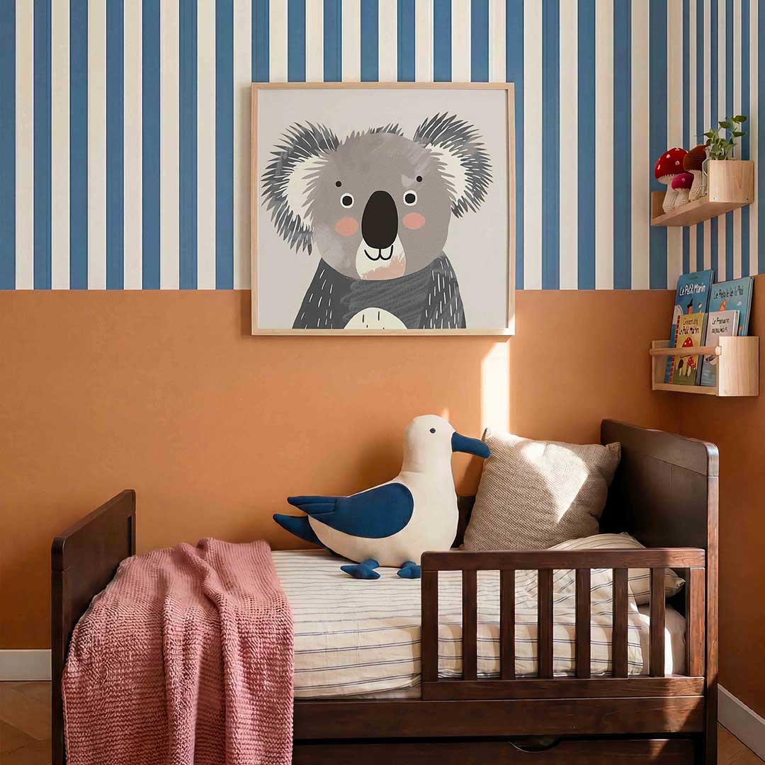 Koala illustratie – kids poster in vierkant formaat