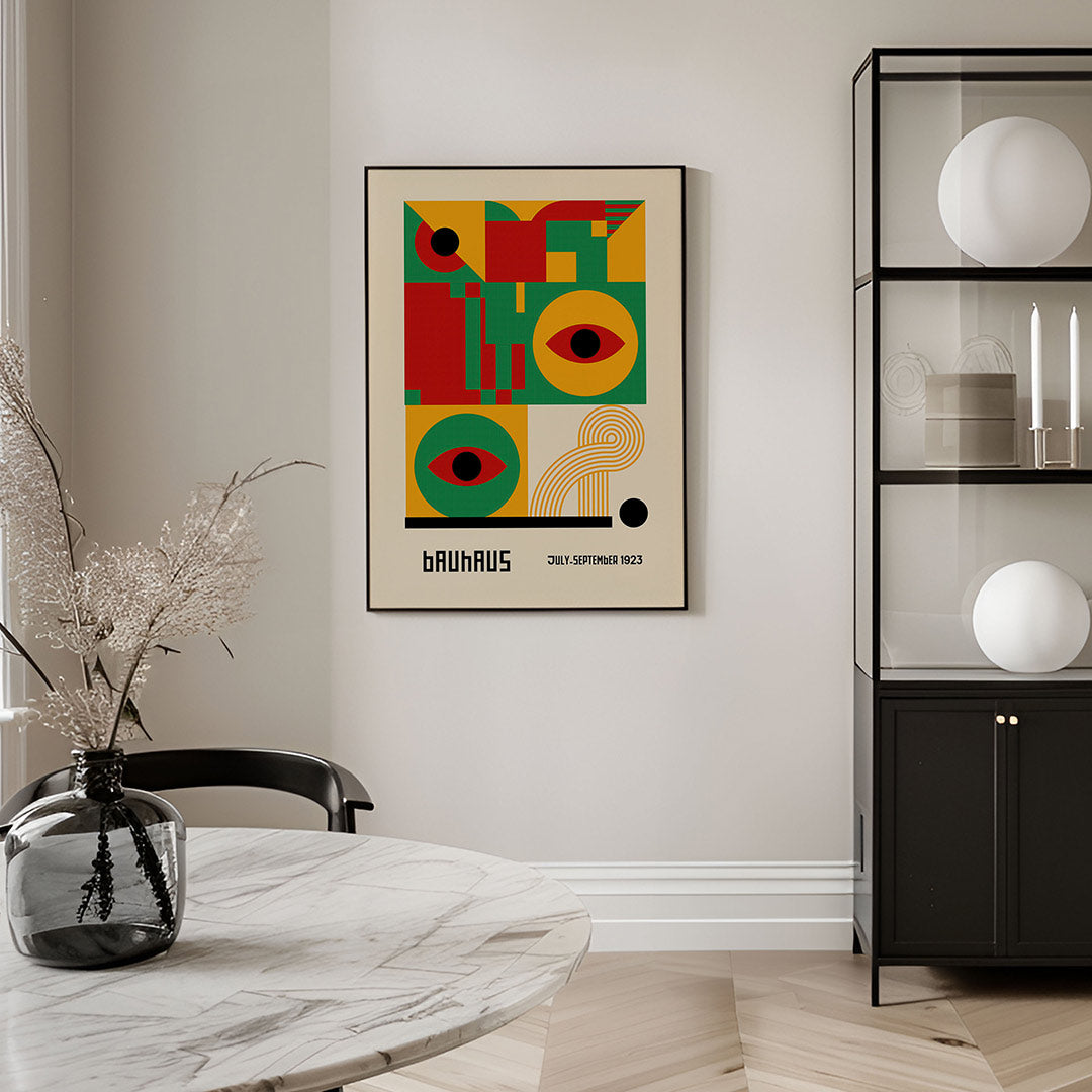 Vormen en vlakkenspel – geometrische Bauhaus poster in staand formaat