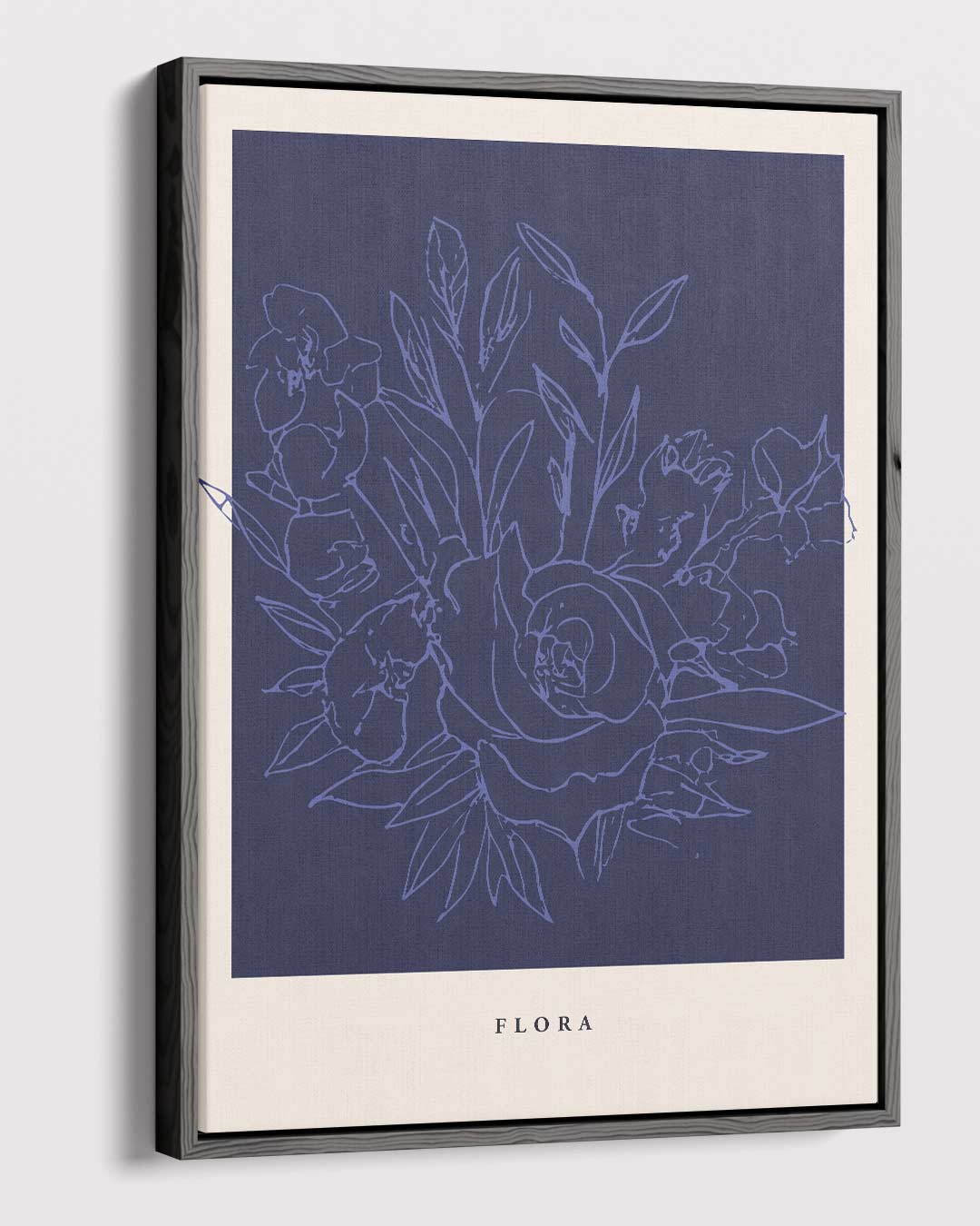 Flora Bloementekening – canvas wanddecoratie in portret formaat
