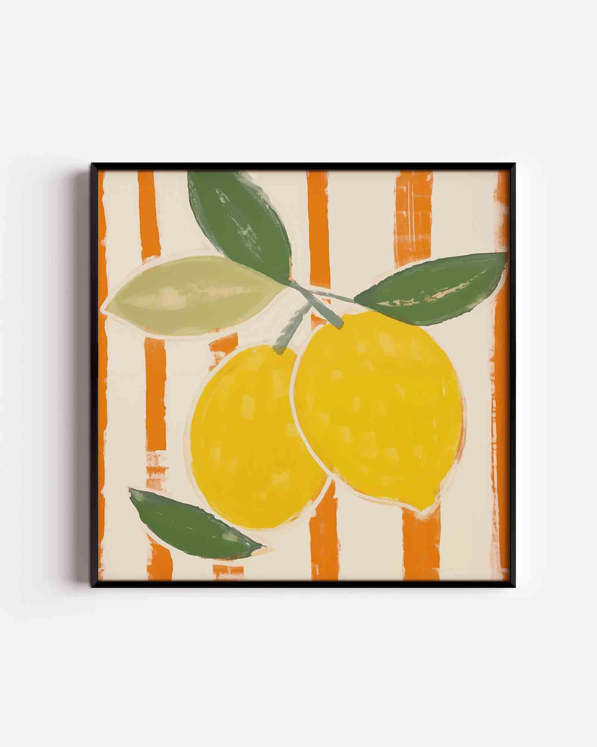 Citroenen en strepen – keuken vierkante poster als wanddecoratie
