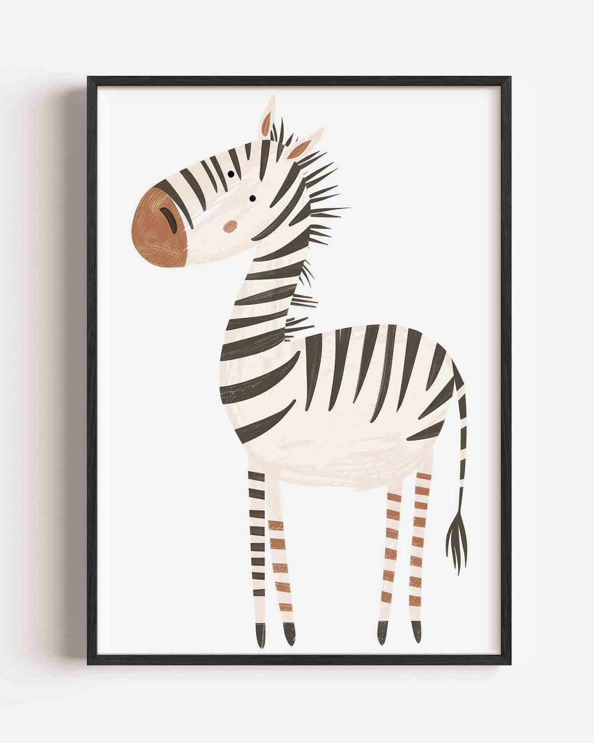 Zebra illustratie – kids portret poster als wanddecoratie