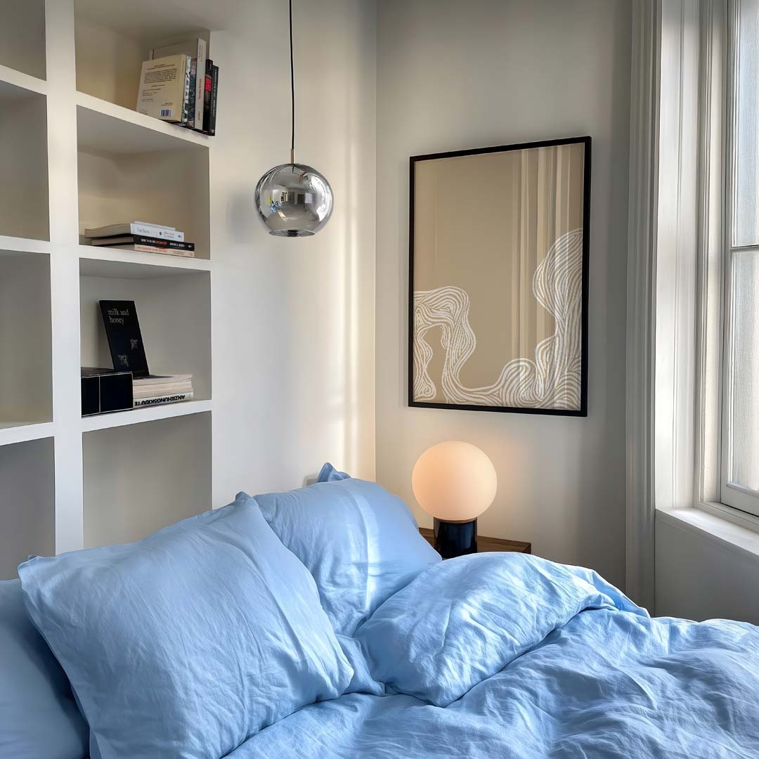 Organische Lijnen Wanddecoratie – staande abstracte wanddecoratie van WallArtistic