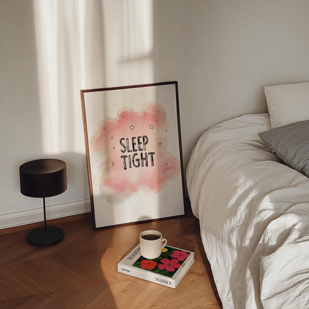 Dromerige "Sleep Tight" – kinderposter in staand formaat