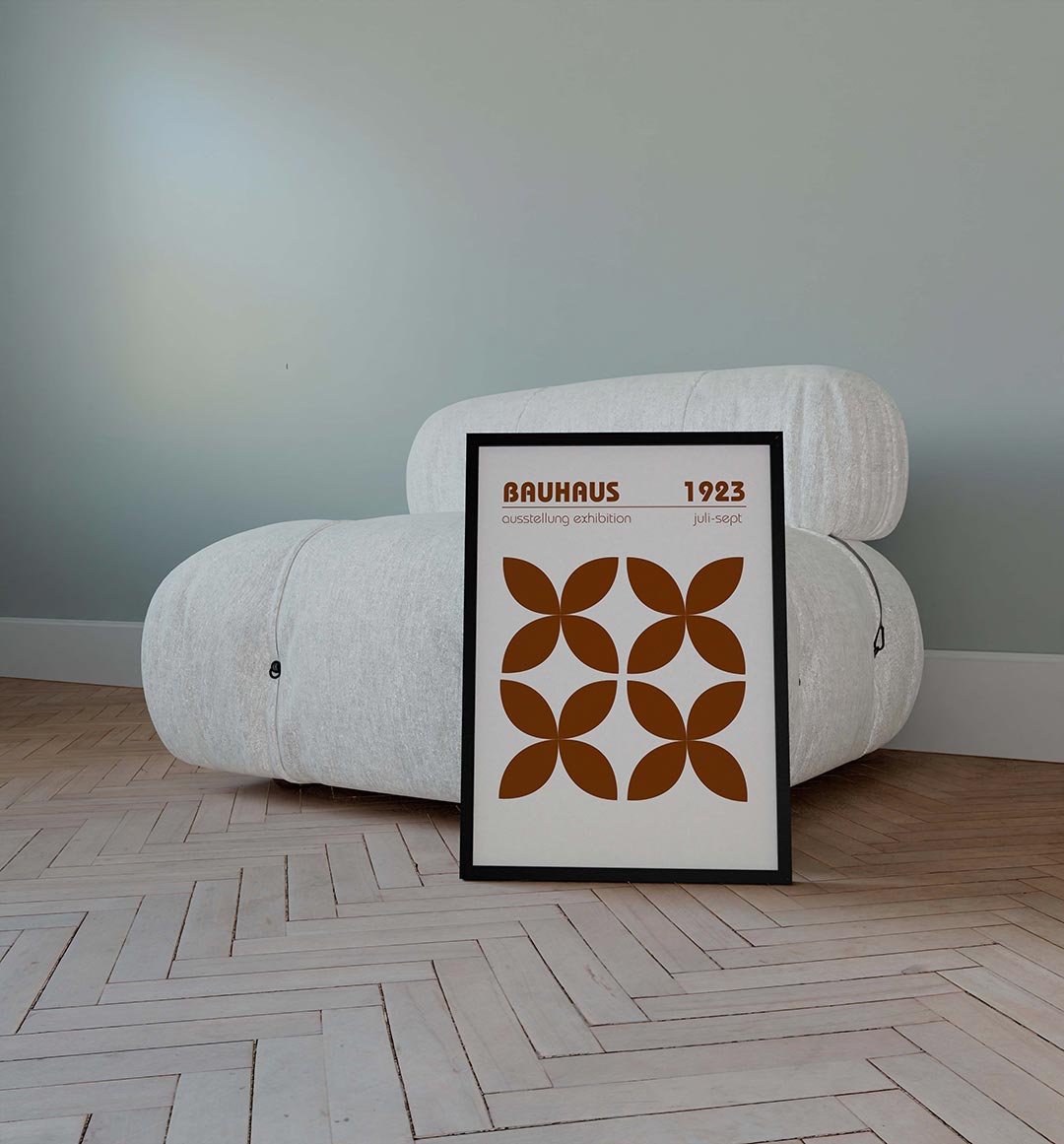Vormritme en kleur – geometrische poster in Bauhaus-stijl van WallArtistic