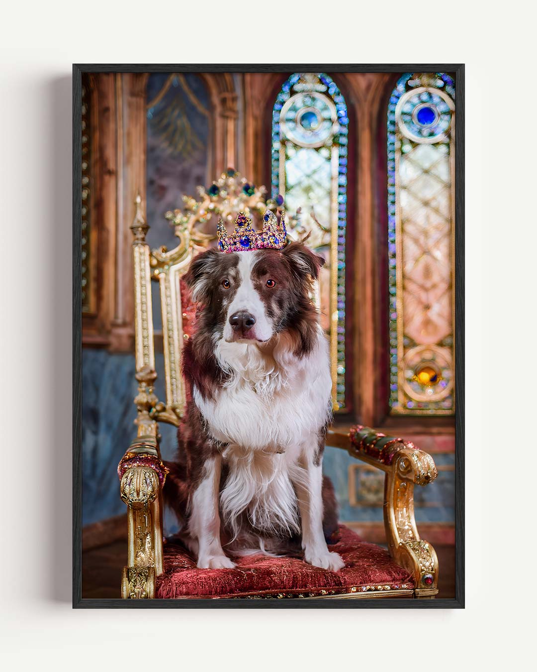 Koninklijke Hondenthron – dieren portret poster als wanddecoratie