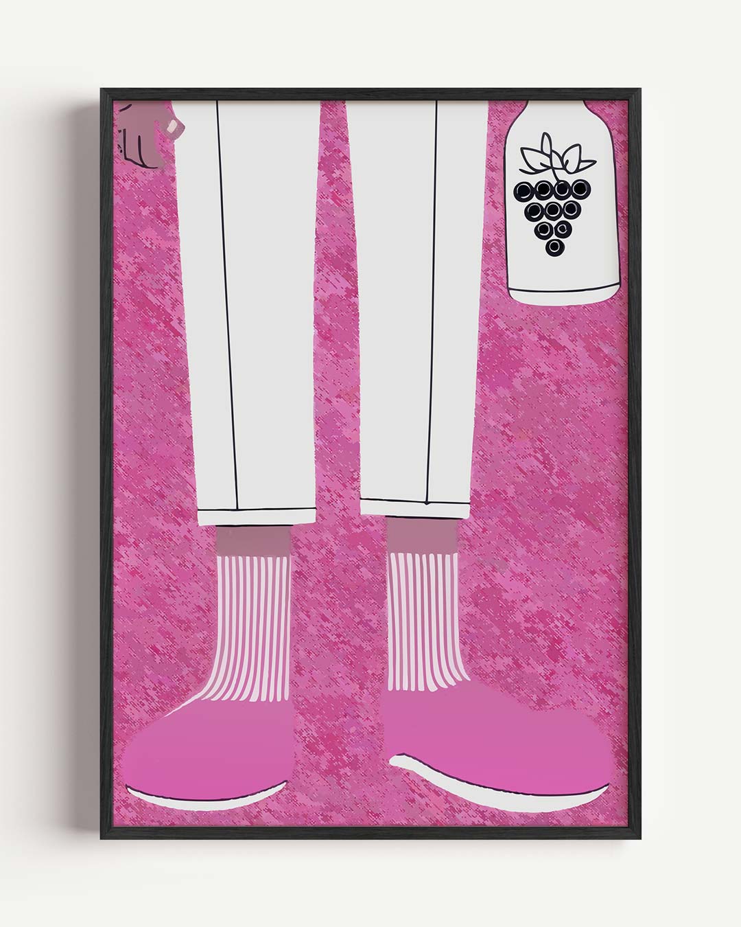 Stijlvolle roze stappers – Popart en Streetart portret poster als wanddecoratie