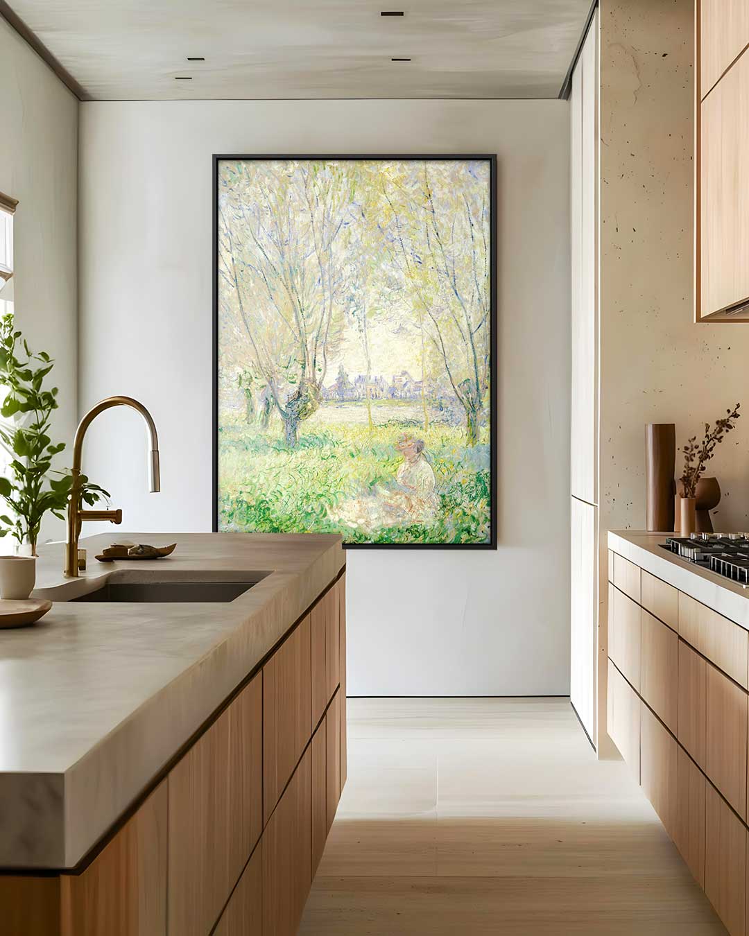 Zomerdag onder de Bomen – staande wandkunst voor woonkamer of interieur