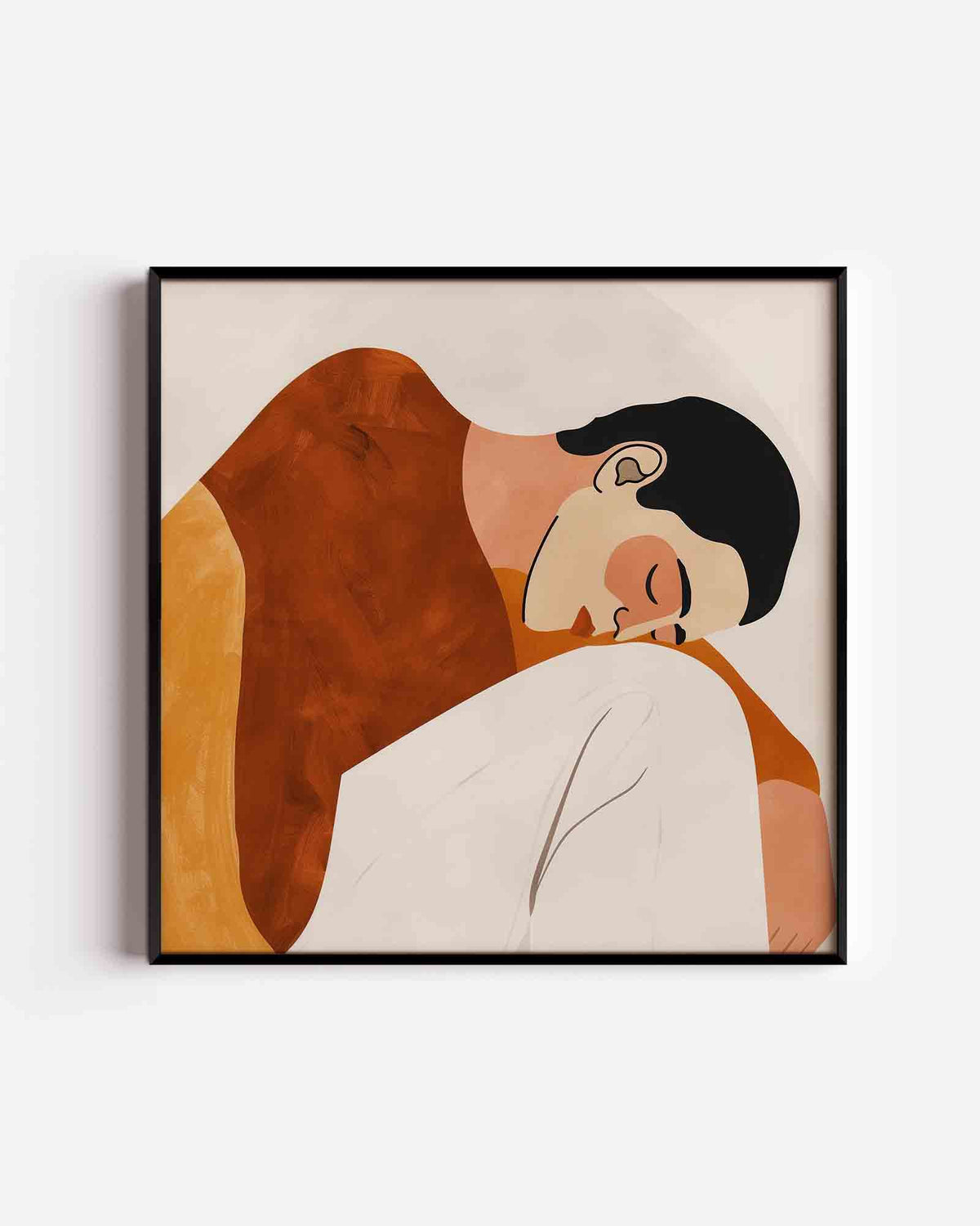 Slapende figuur – design vierkante poster als wanddecoratie