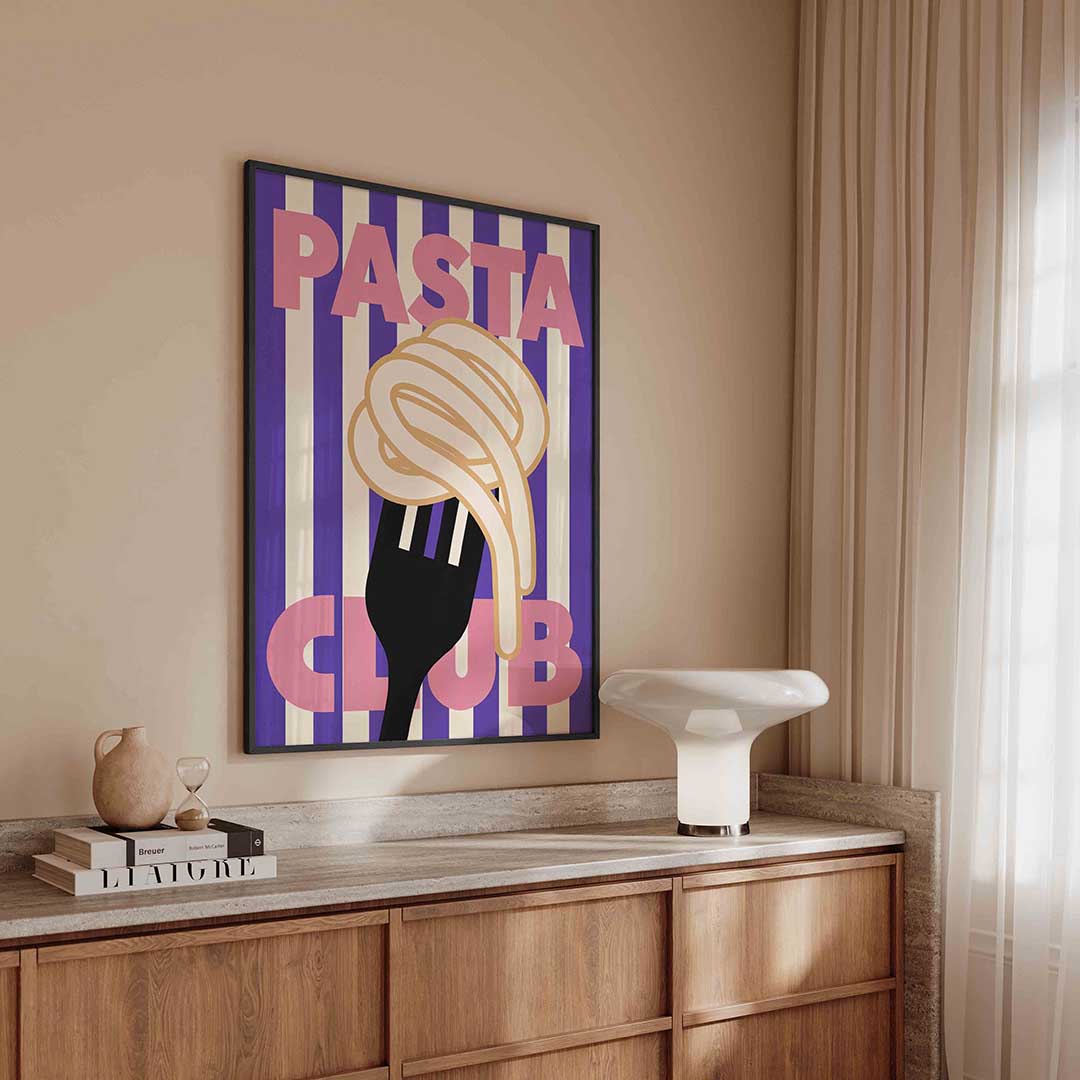 Pasta club – urban poster in staand formaat