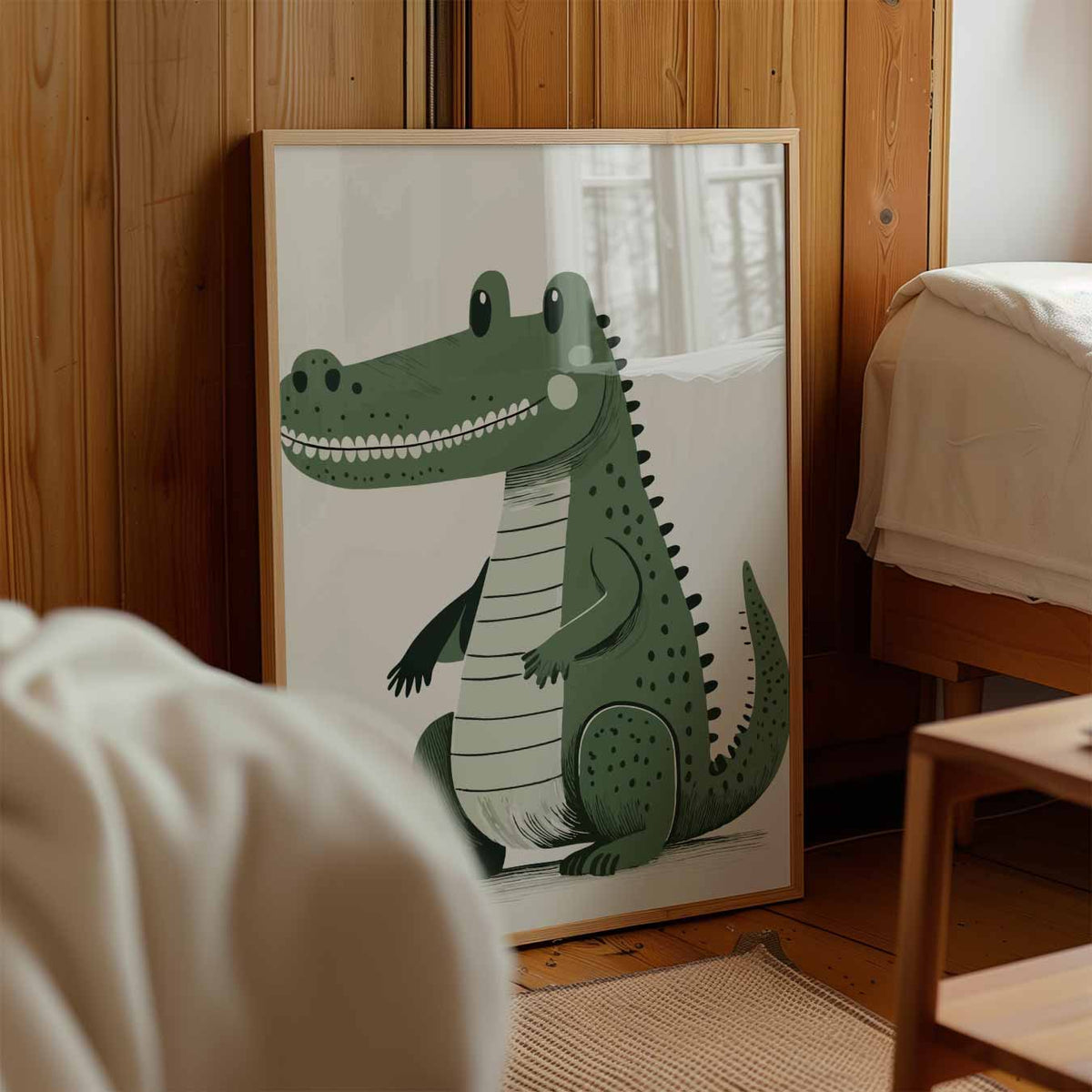 Speelse Krokodil Kinderkamer – kinderposter in staand formaat