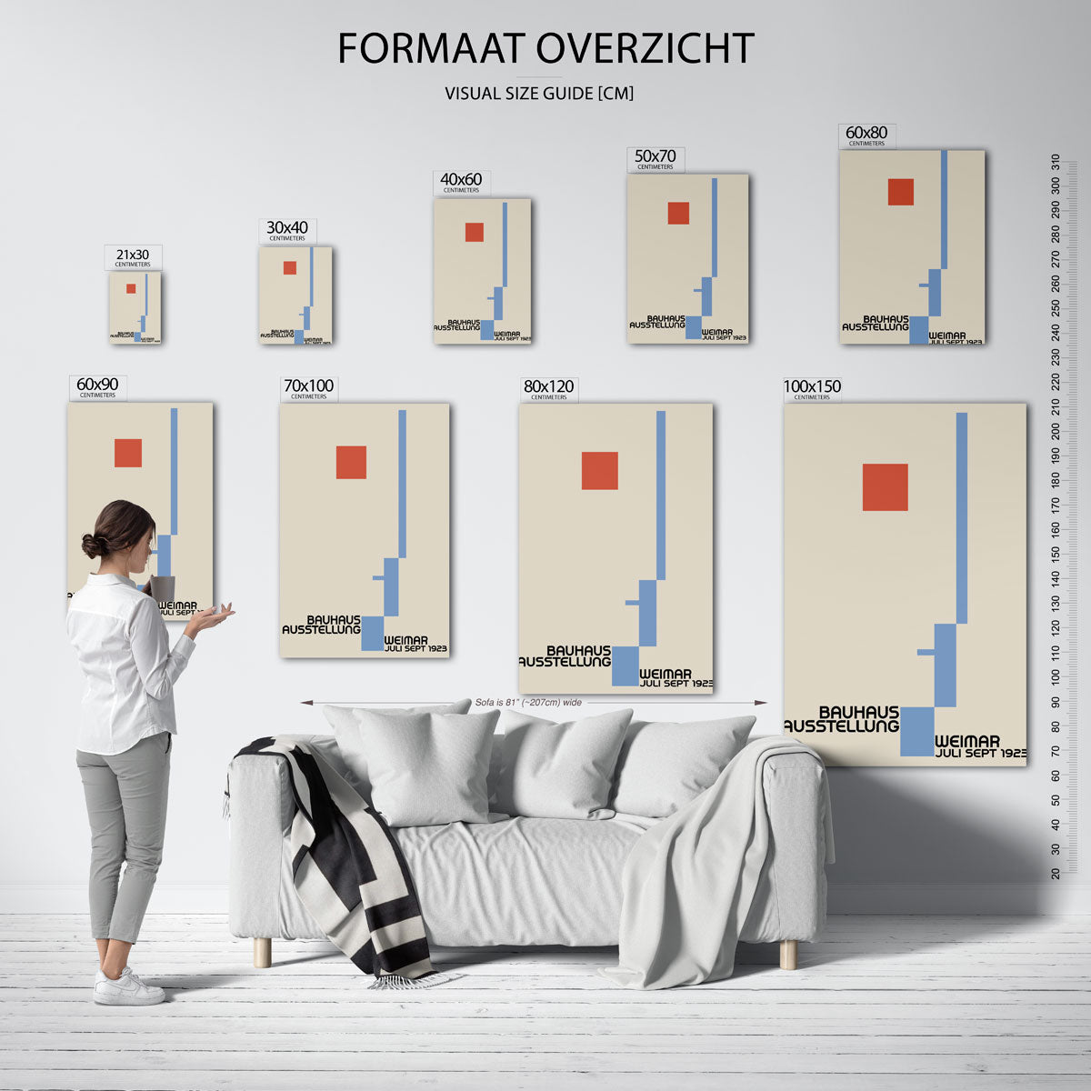 Vorm en kleur – geometrische poster in Bauhaus-stijl van WallArtistic
