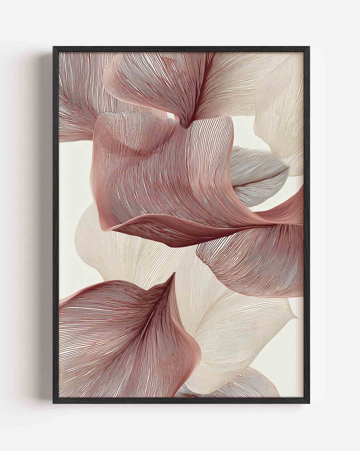 Golvende lijnen – abstracte portret poster als wanddecoratie