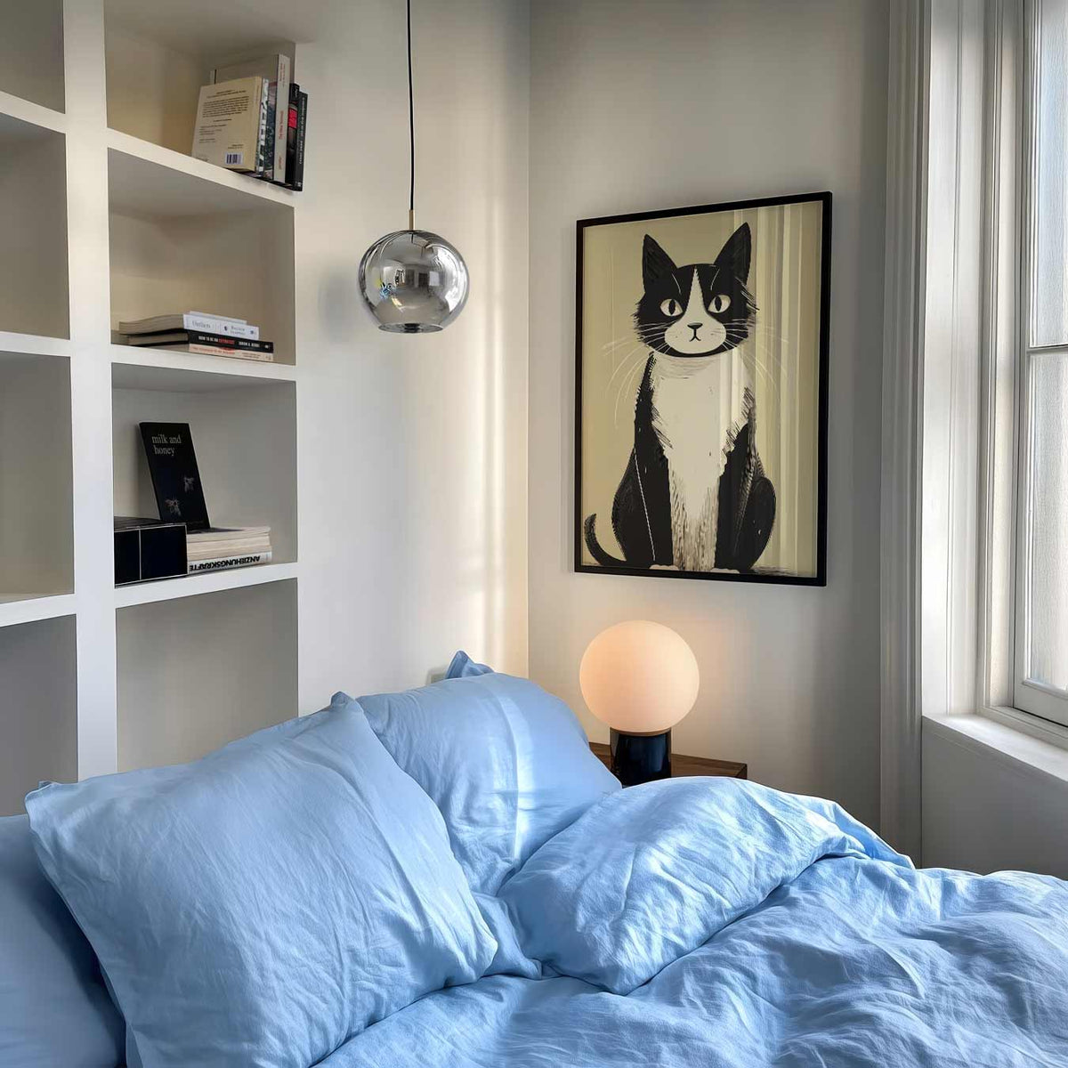 Schattige Kat Kunstposter – staande muurposter met dierenthema