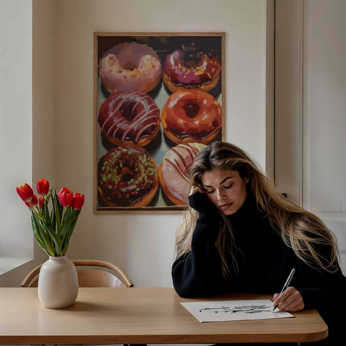 Kleurrijke Donut – keuken portret poster, afbeelding 7