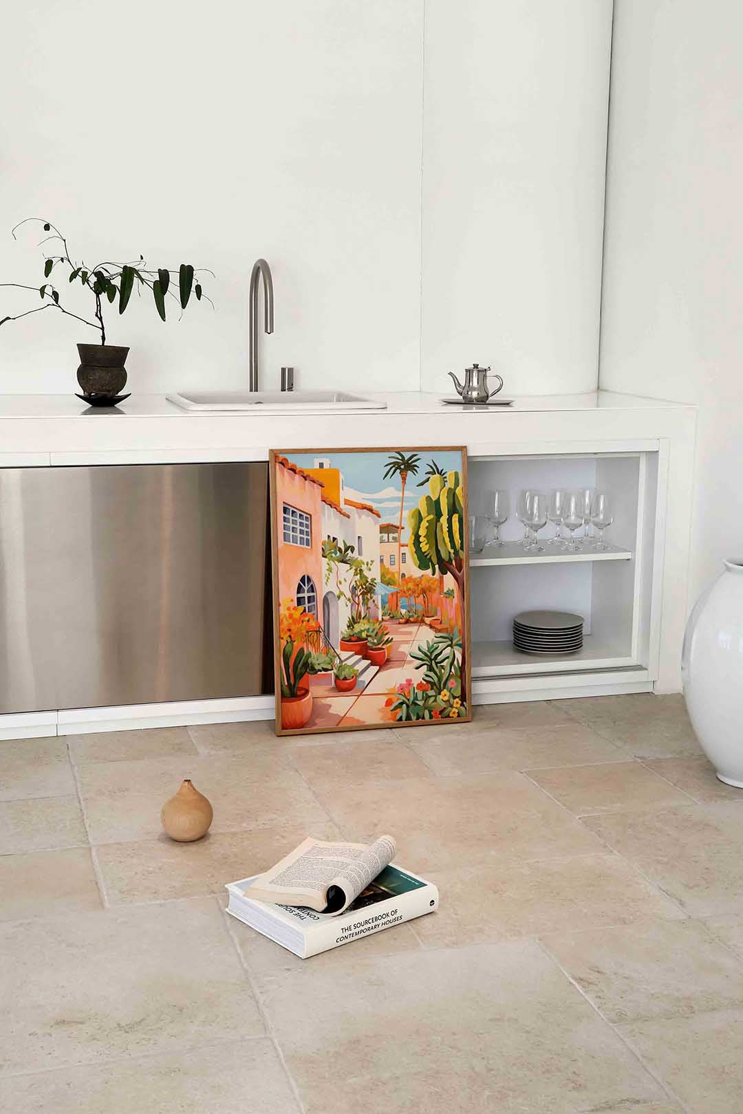 Mediterrane tuin – culinaire wandkunst als portret poster