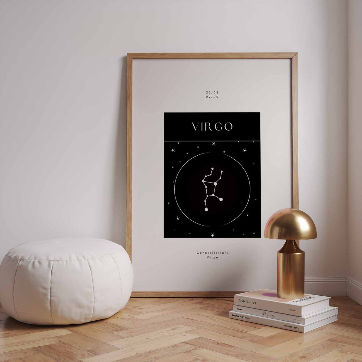 Virgo Sterrenbeeld – staande muurposter met mindful uitstraling