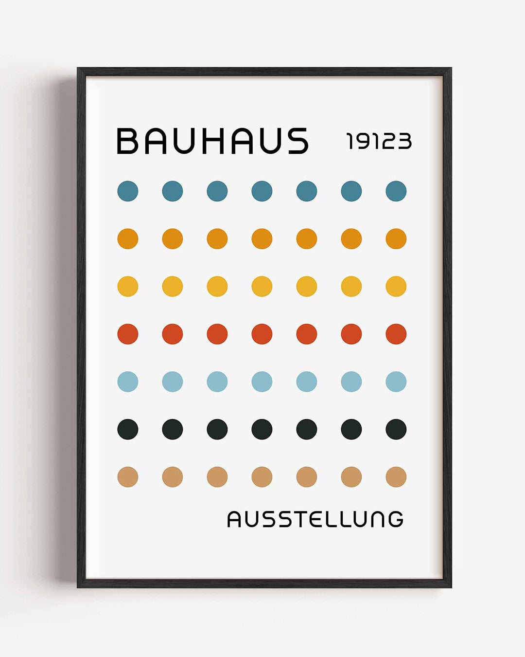 Cirkelritme en tekst – staande Bauhaus poster als wanddecoratie