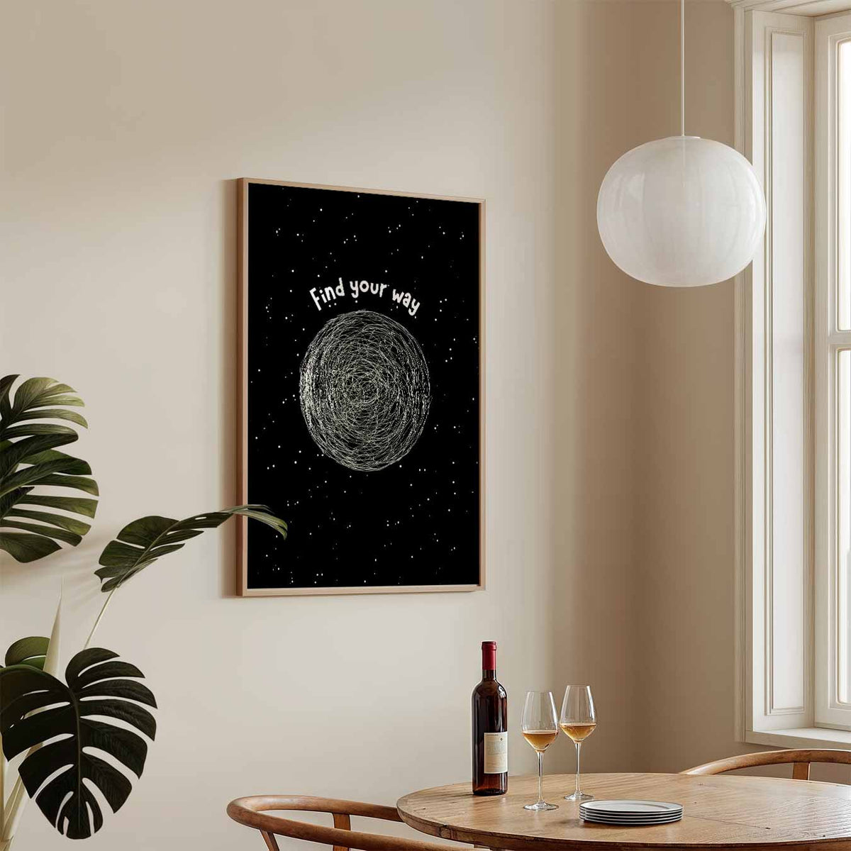 Find Your Way – tekstposter in staand formaat