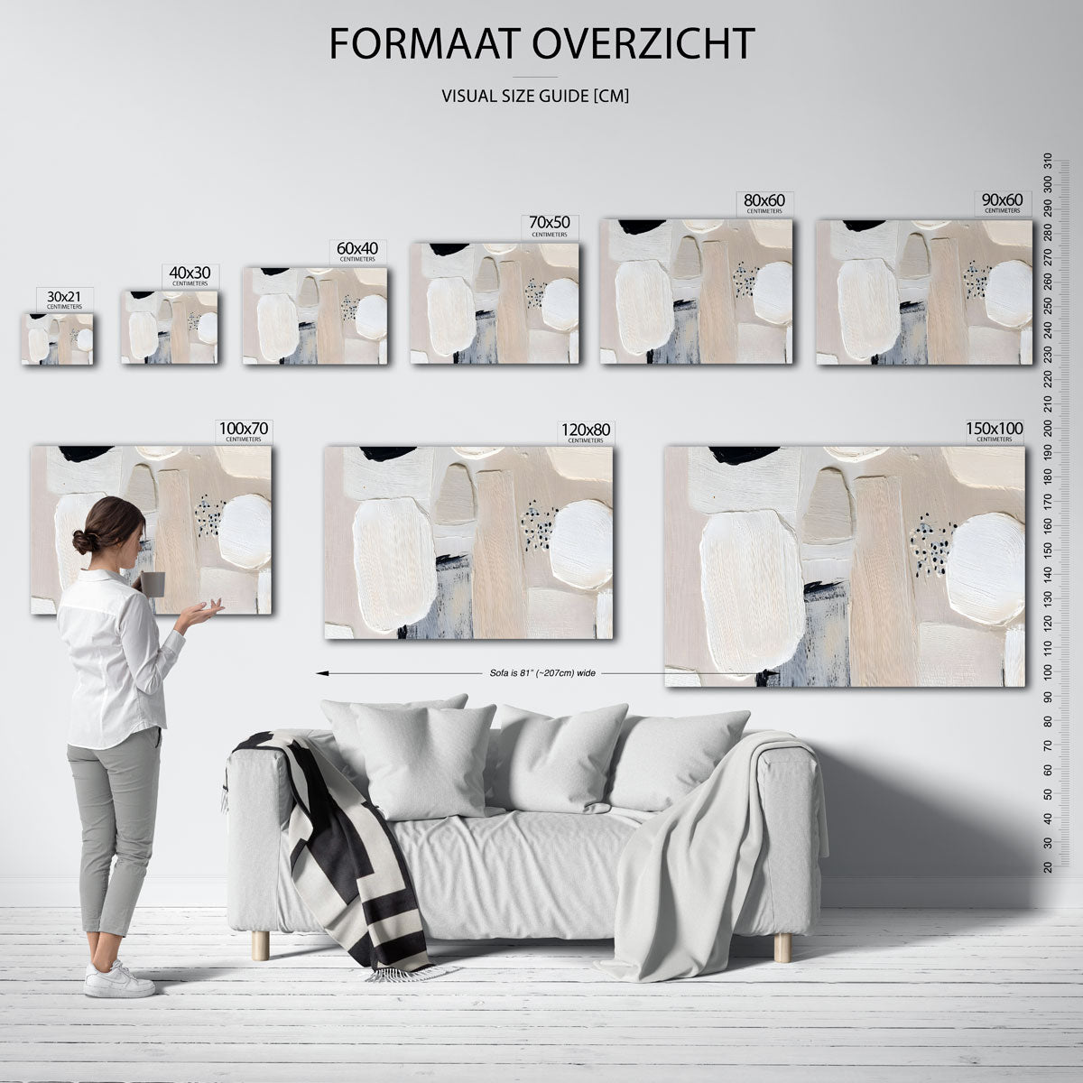 Abstracte vormen – liggende muurposter met abstracte vormen