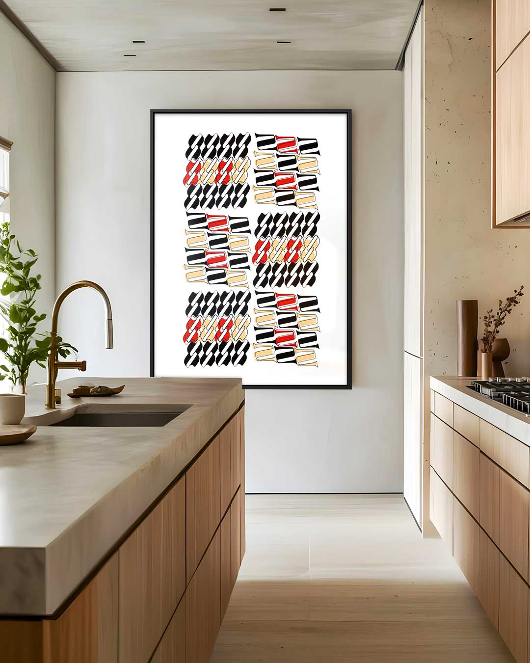 Kleurrijke Flessen Abstract – dibond wanddecoratie in staand formaat