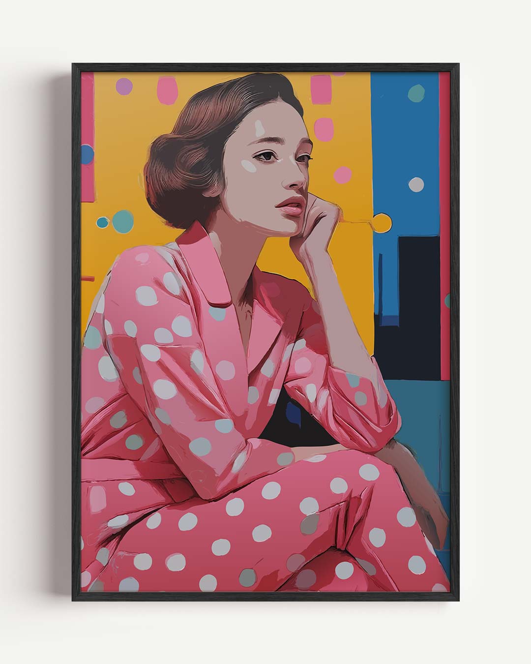 Stijlvolle Retro Vrouw Portret – Popart en Streetart portret poster als wanddecoratie