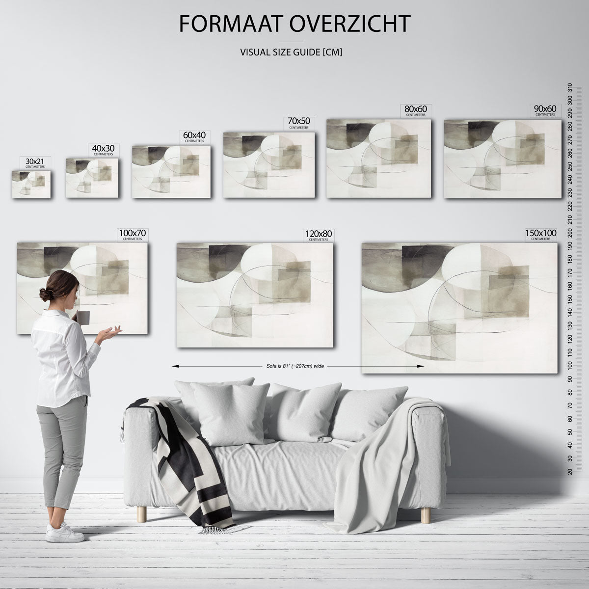 Abstracte vormen – liggende muurposter met abstracte vormen