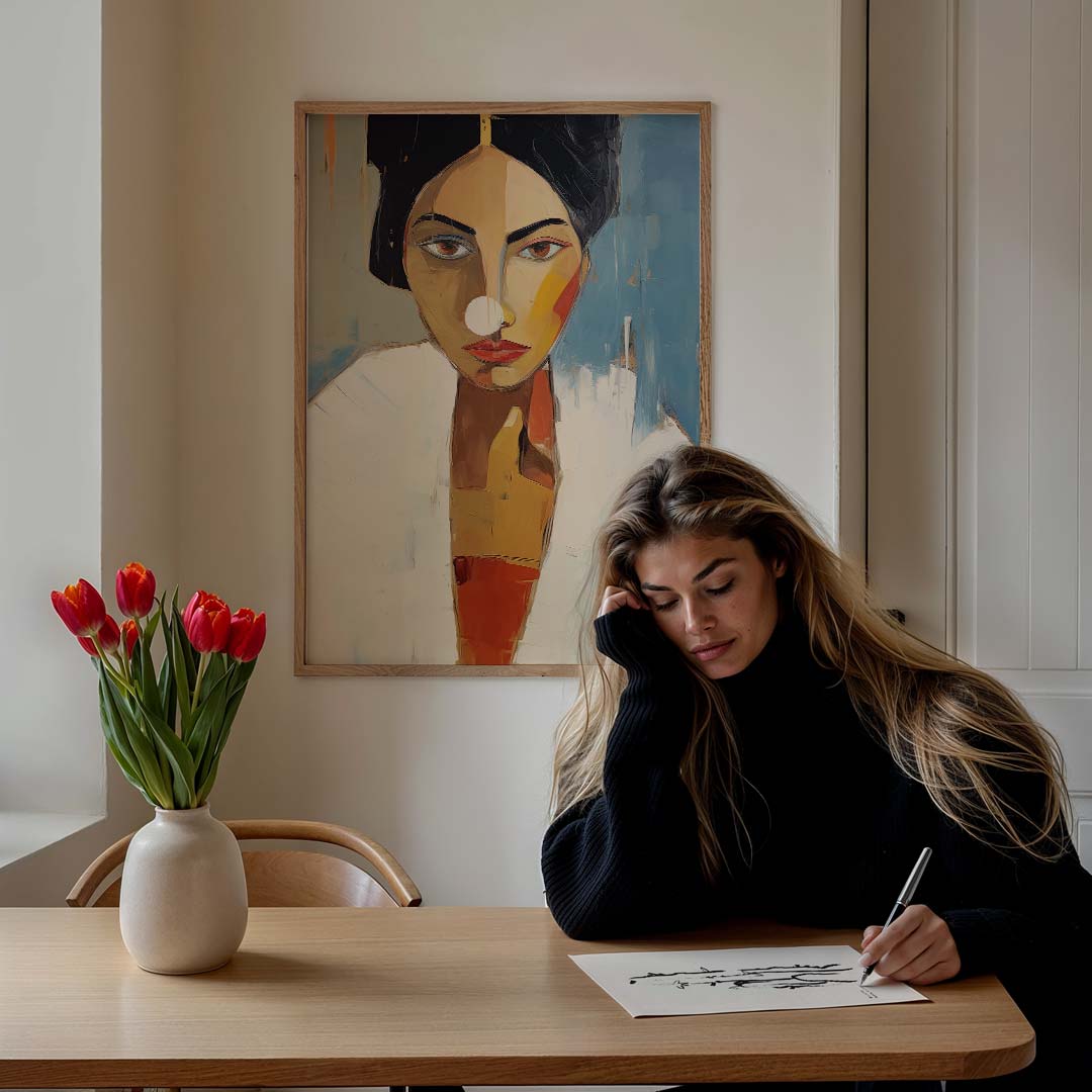 Abstracte Vrouwelijke Essentie – staande vrouwelijke wanddecoratie van WallArtistic