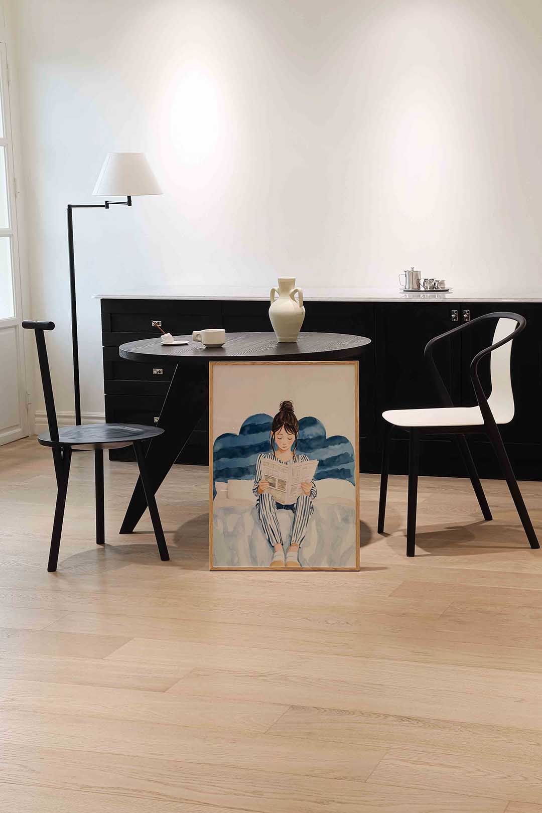 Lezend meisje – moderne wandkunst als portret poster