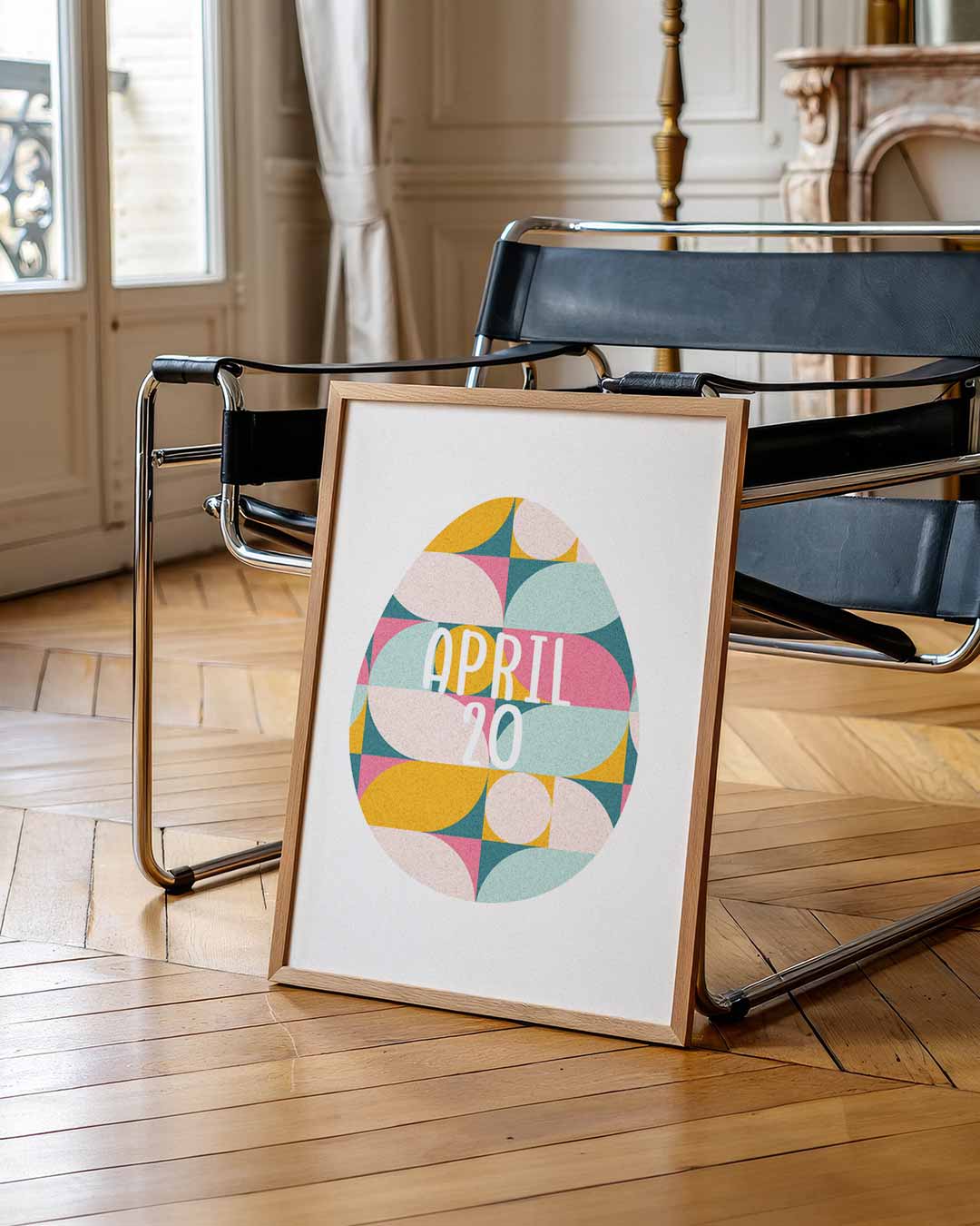 Retro Geometrische Poster - April 20 – staande muurposter voor Pasen