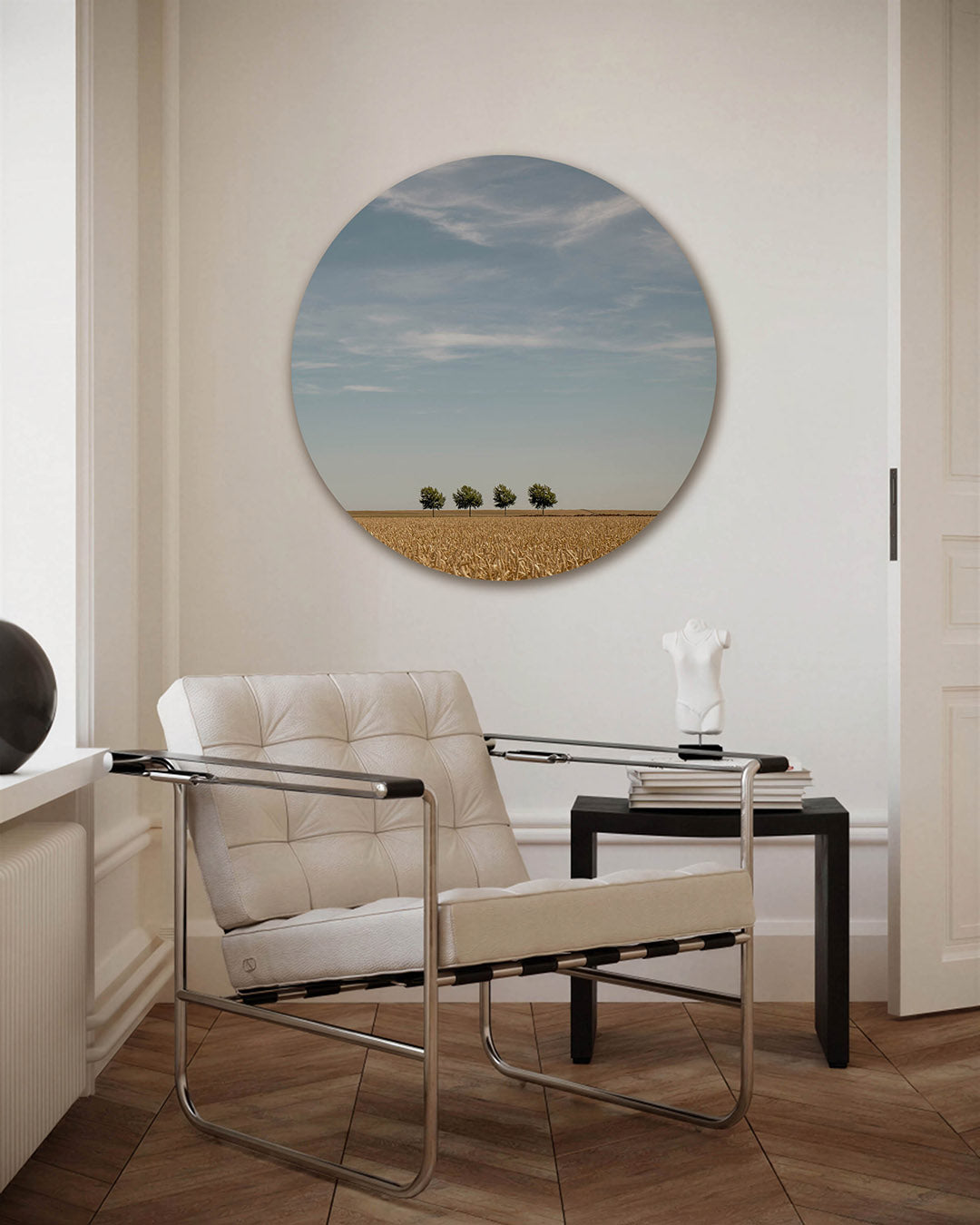 Landschap met bomen – fotografie muurcirkel als ronde wanddecoratie