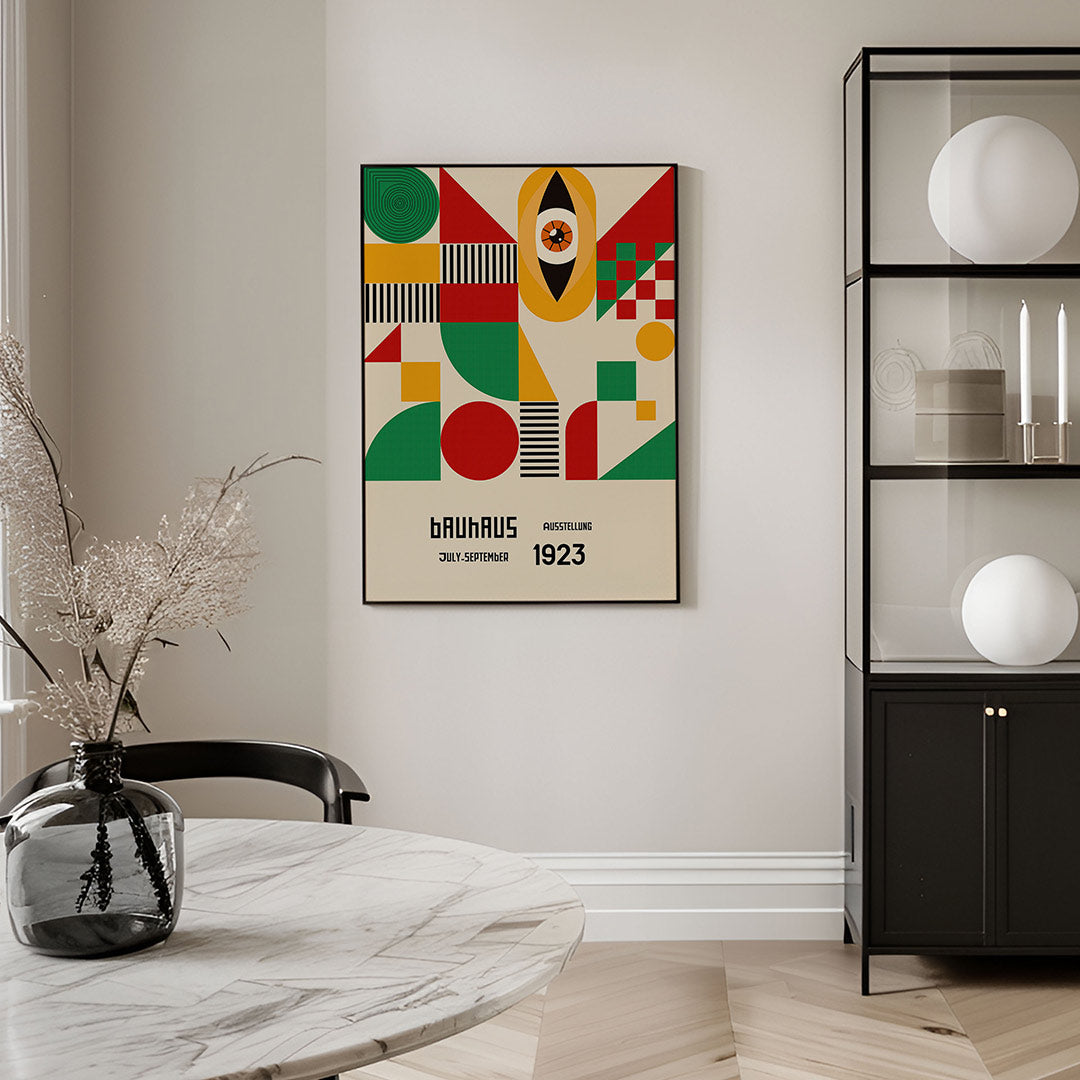 Vormen en vlakkenspel – geometrische Bauhaus poster in staand formaat