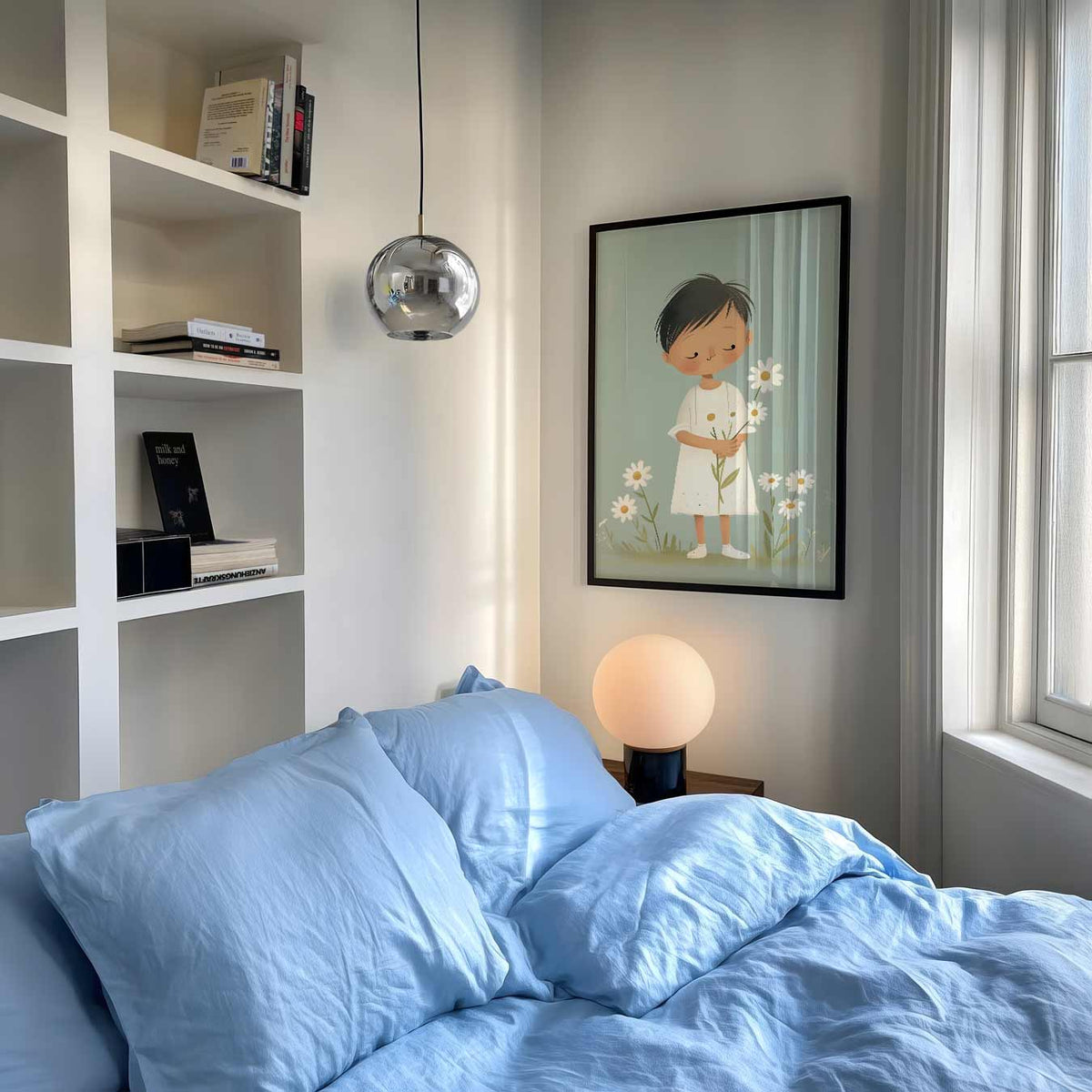 Dromerige Bloemenillustratie Kinderkamer – kinderposter in staand formaat