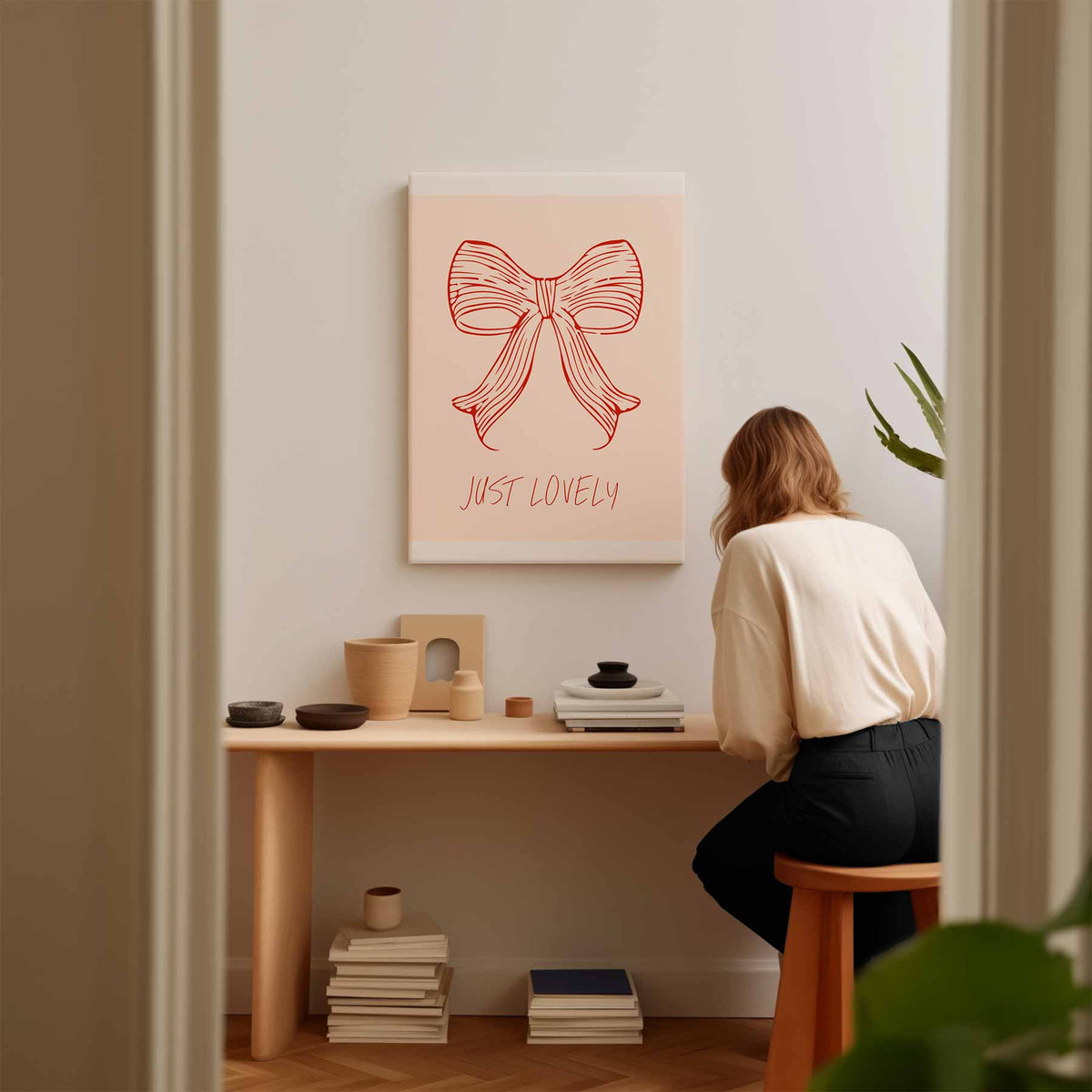 Just Lovely Strik Illustratie – plexiglas wanddecoratie in portret formaat
