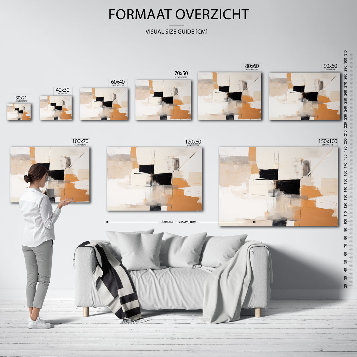 Abstracte vormen – liggende muurposter met abstracte vormen
