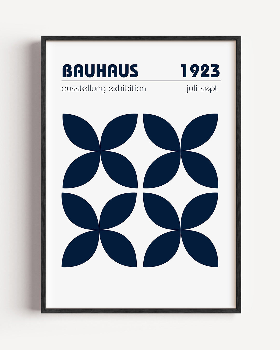 Vormritme en kleur – staande Bauhaus poster als wanddecoratie