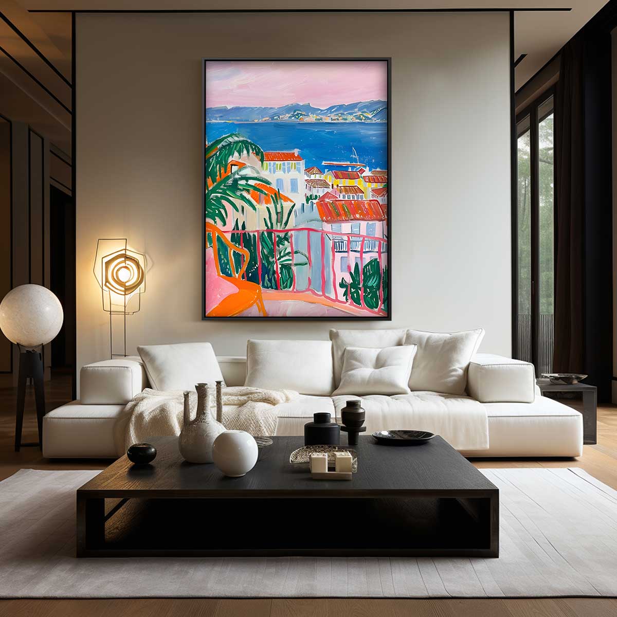 Uitzicht op de Middellandse Zee – canvas wanddecoratie in portret formaat