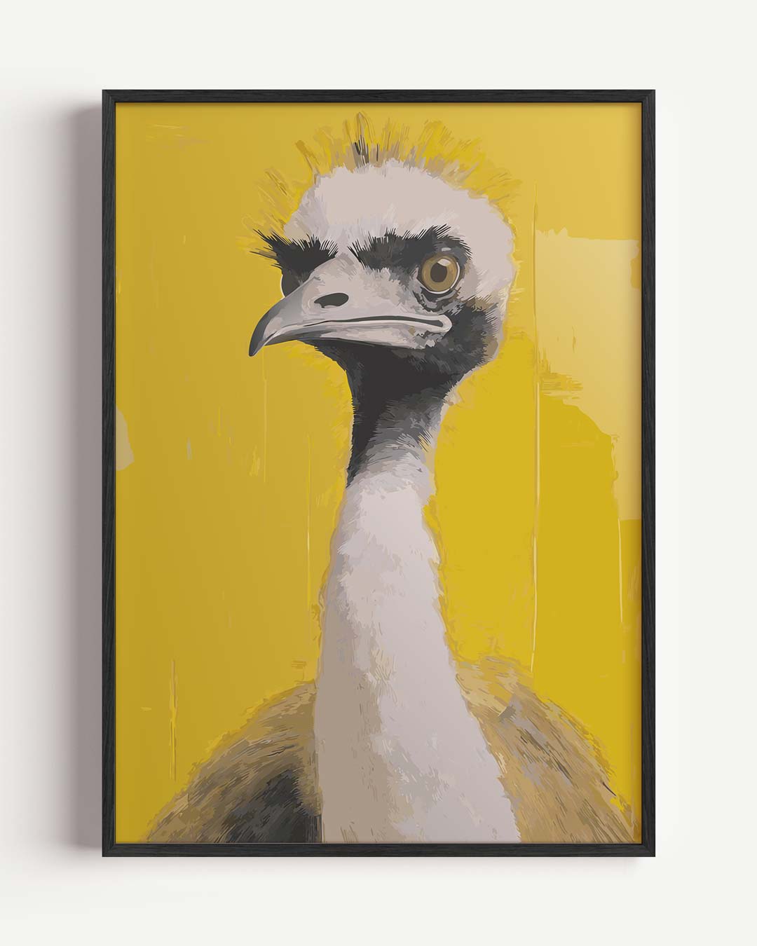 Speelse Struisvogel – dieren portret poster als wanddecoratie