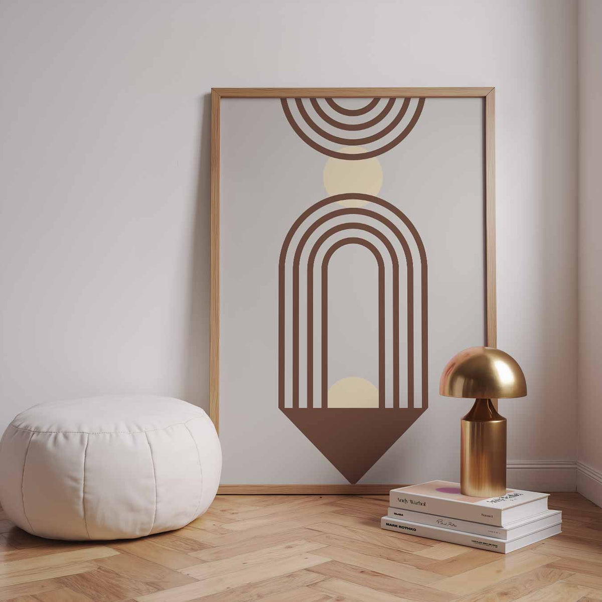 Retro Boog Hout Kunst – dieren poster in staand formaat
