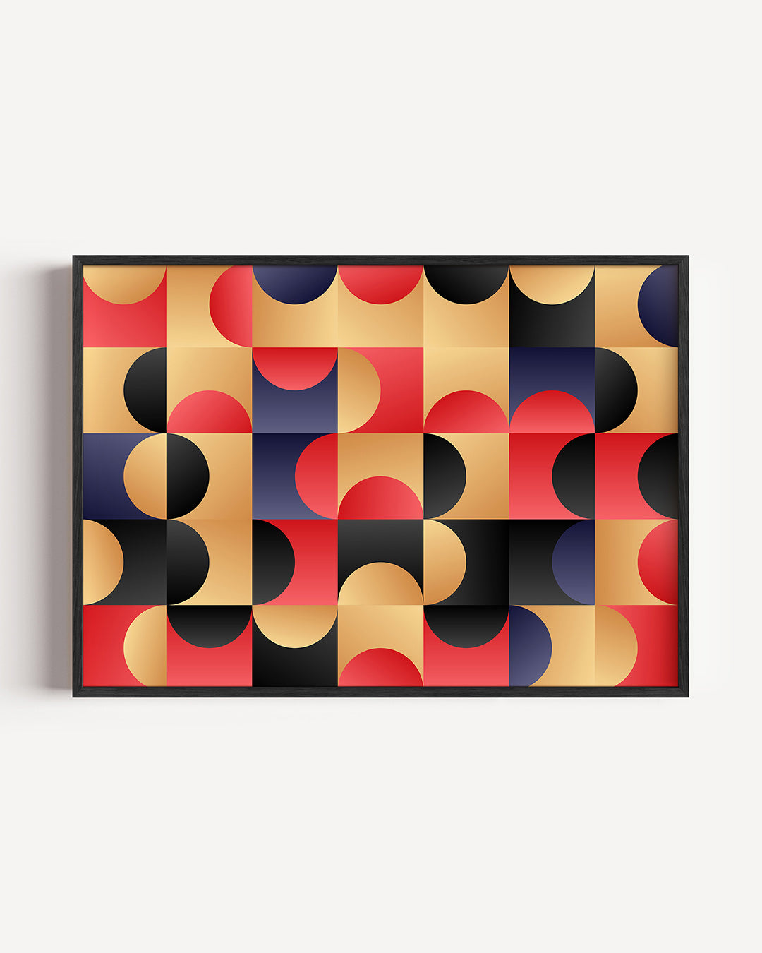 Vormritme en kleur – liggende Bauhaus poster als wanddecoratie