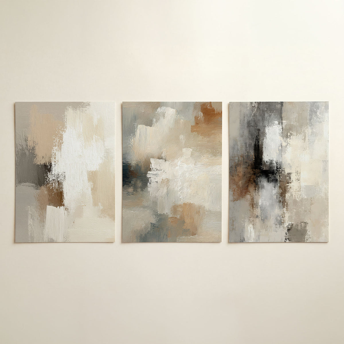 Zachte kleurvlakken posterset – detailweergave – deze posterset in drie delen toont een harmonie van zachte