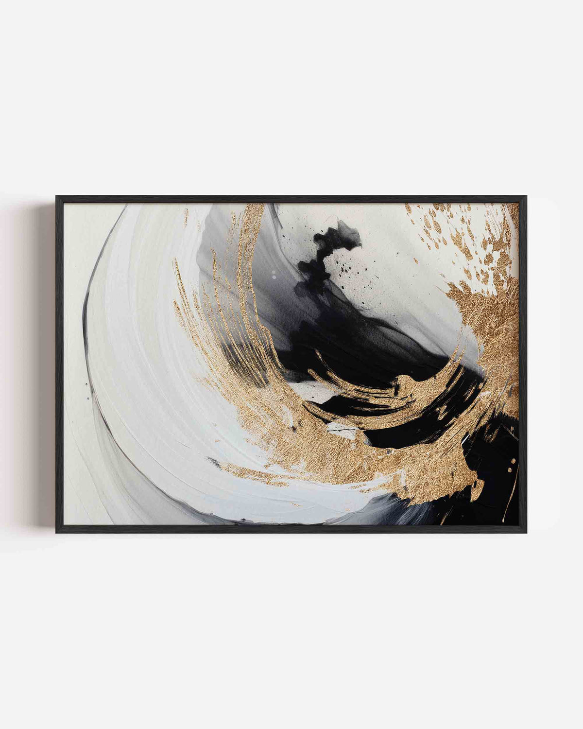 Gouden en zwarte abstracte – abstracte landscape poster als wanddecoratie