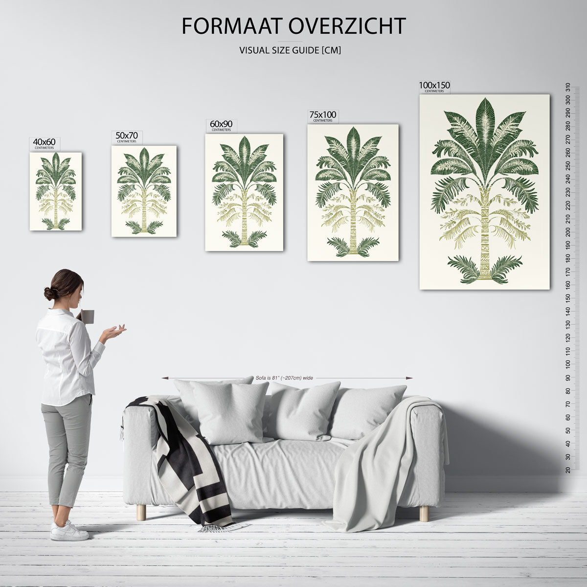 Botanische illustratie – staand wanddecoratie kunstwerk