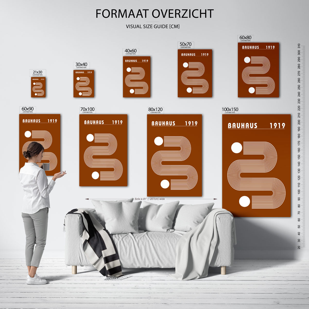Lijnritme en vormen – Bauhaus poster als moderne geometrische wanddecoratie