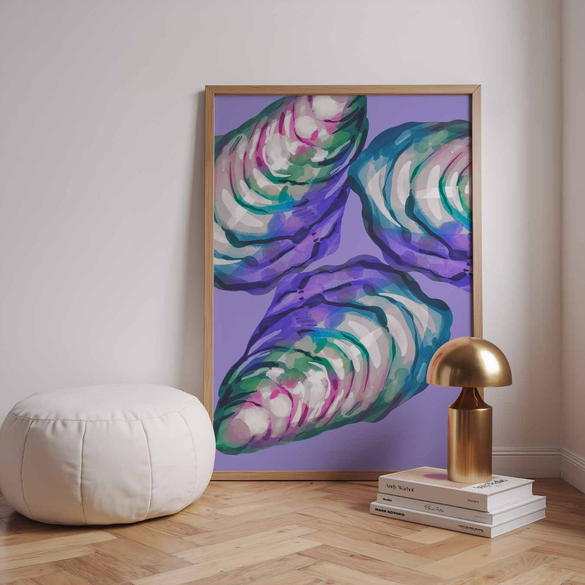Abstracte Oesterschelpen – dierenillustratie als portret poster