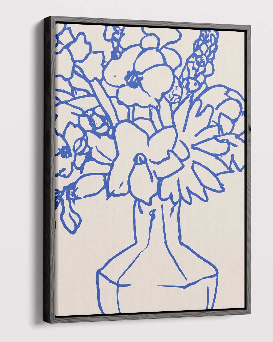Blaauw Lijnenspel Bloemen – dibond kunstwerk als wanddecoratie
