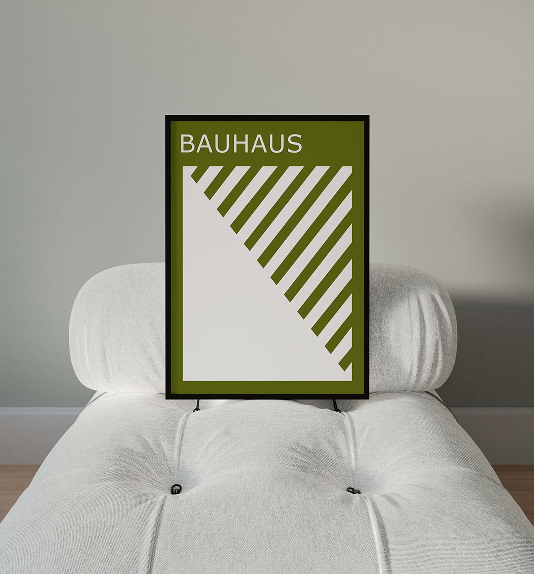 Diagonal lijnen – moderne Bauhaus wandkunst als poster
