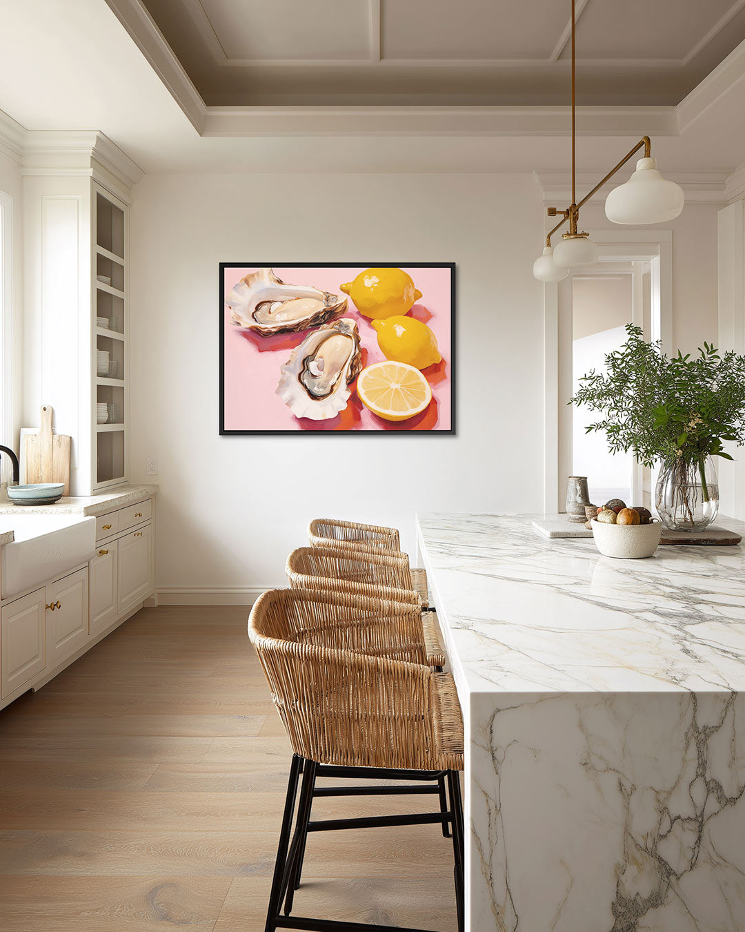 Oesters en citroenen – liggende wanddecoratie